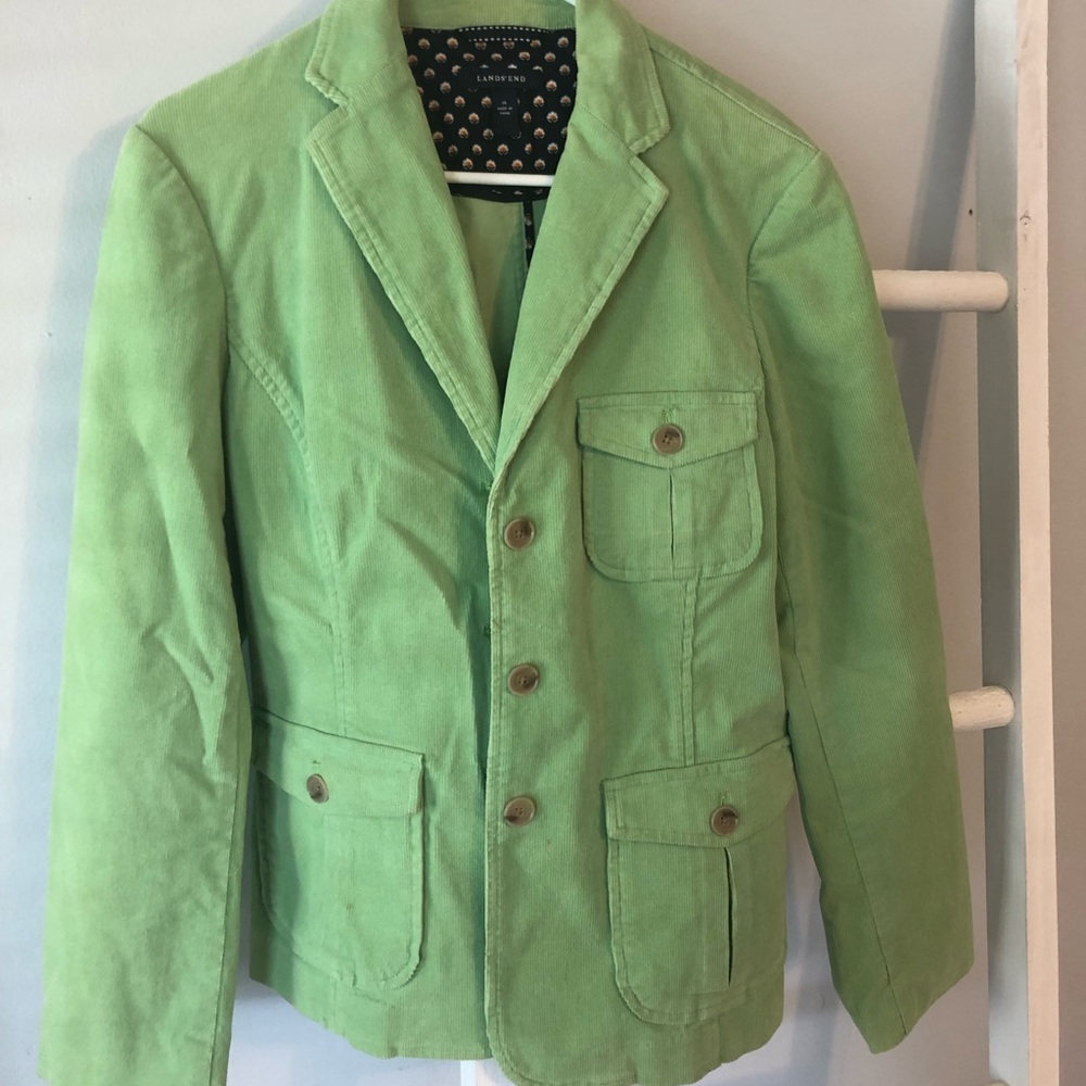 Green Lands’end corduroy jacket